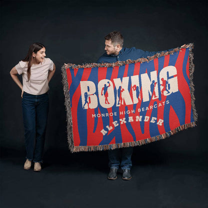 Personalized Boxing Woven Blanket Throw – Custom Boxer Gift