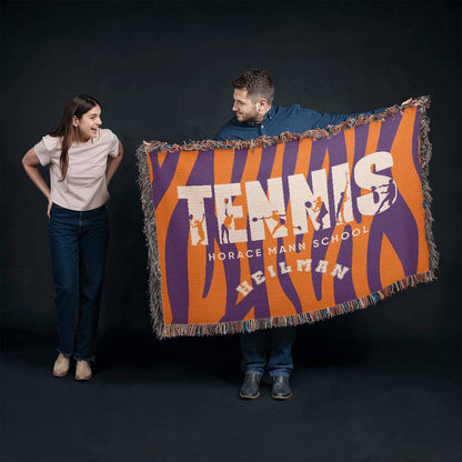 Personalized Tennis Woven Blanket Throw – Custom Athlete Gift