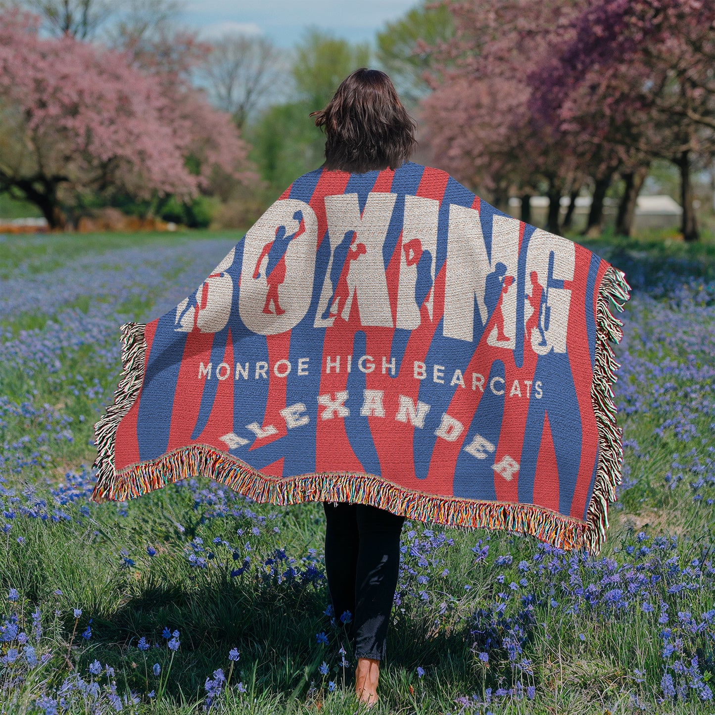 Personalized Boxing Woven Blanket Throw – Custom Boxer Gift
