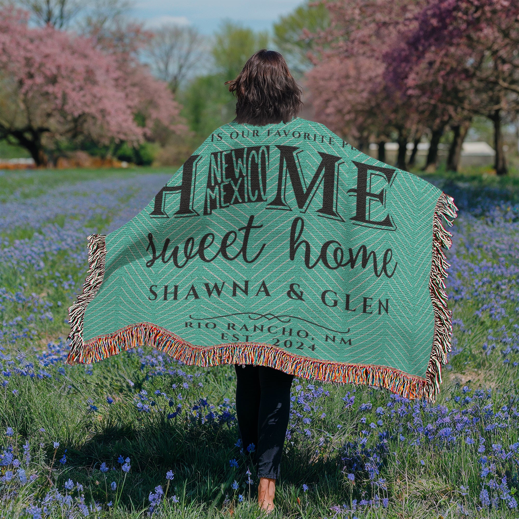Personalized New Mexico State Woven Blanket – Custom Home Gift for Couples