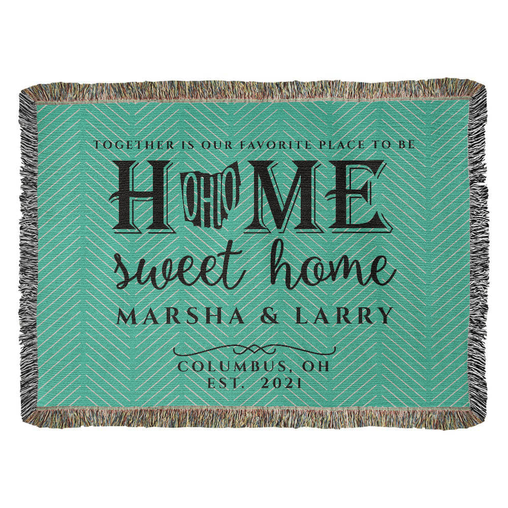 Personalized Ohio State Woven Blanket – Custom Home Gift for Couples