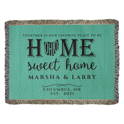Personalized Ohio State Woven Blanket – Custom Home Gift for Couples
