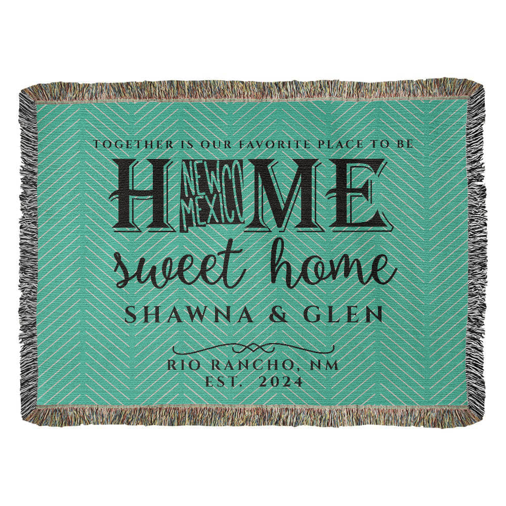 Personalized New Mexico State Woven Blanket – Custom Home Gift for Couples