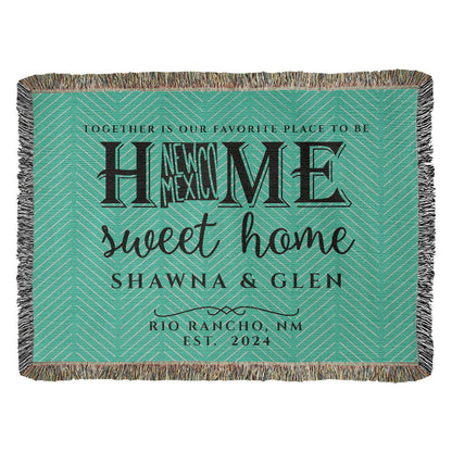 Personalized New Mexico State Woven Blanket – Custom Home Gift for Couples