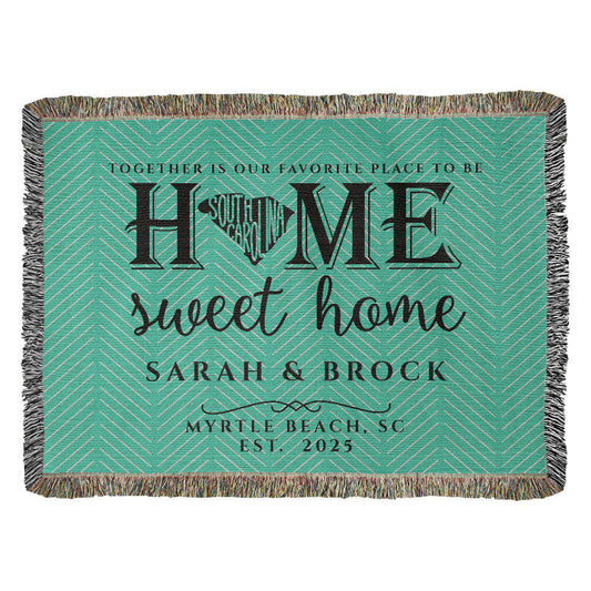 Personalized South Carolina State Woven Blanket – Custom Home Gift for Couples