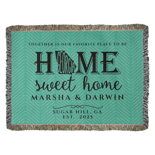 Personalized Georgia Woven Blanket – Custom Home State Throw with Name & Location