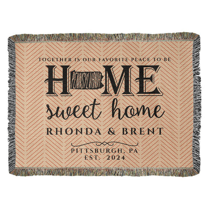 Personalized Pennsylvania State Woven Blanket – Custom Home Gift for Couples