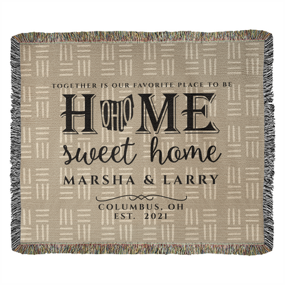 Personalized Ohio State Woven Blanket – Custom Home Gift for Couples