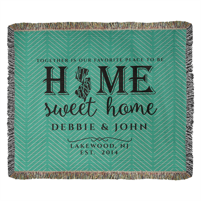 Personalized New Jersey State Woven Blanket – Custom Home Gift for Couples