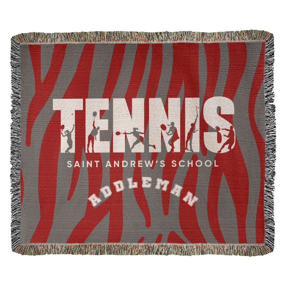 Personalized Tennis Woven Blanket Throw – Custom Athlete Gift