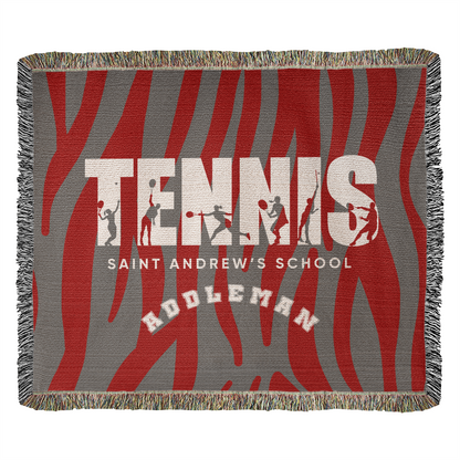 Personalized Tennis Woven Blanket Throw – Custom Athlete Gift