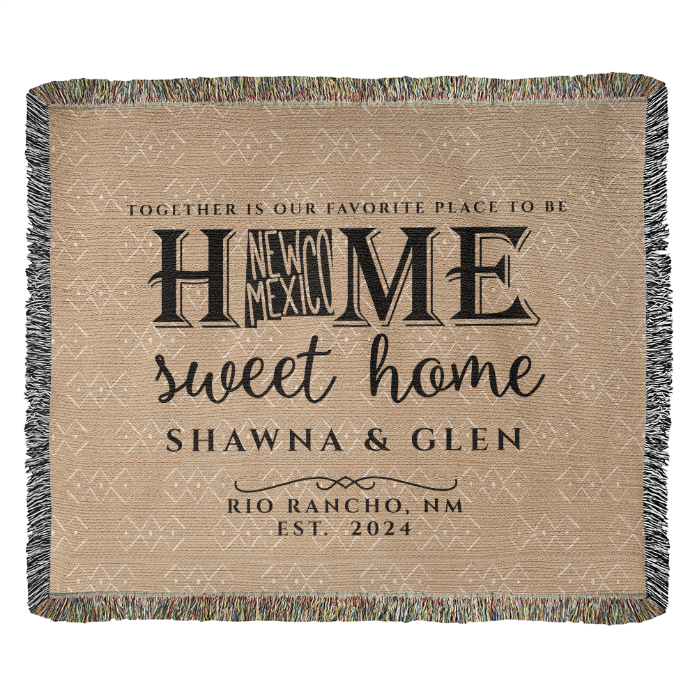 Personalized New Mexico State Woven Blanket – Custom Home Gift for Couples