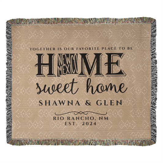 Personalized New Mexico State Woven Blanket – Custom Home Gift for Couples
