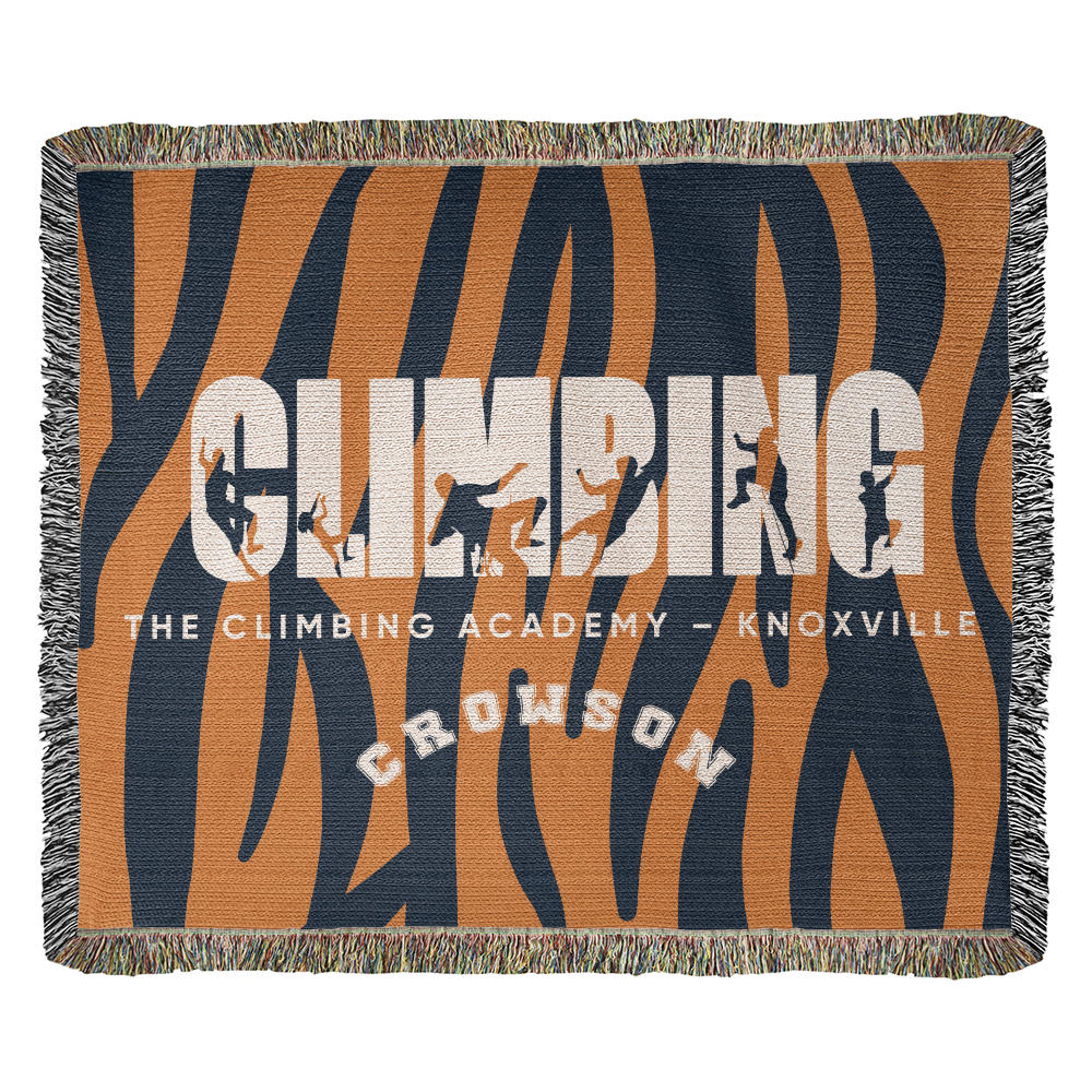 Personalized Climbing Woven Blanket Throw – Custom Rock Climber Gift