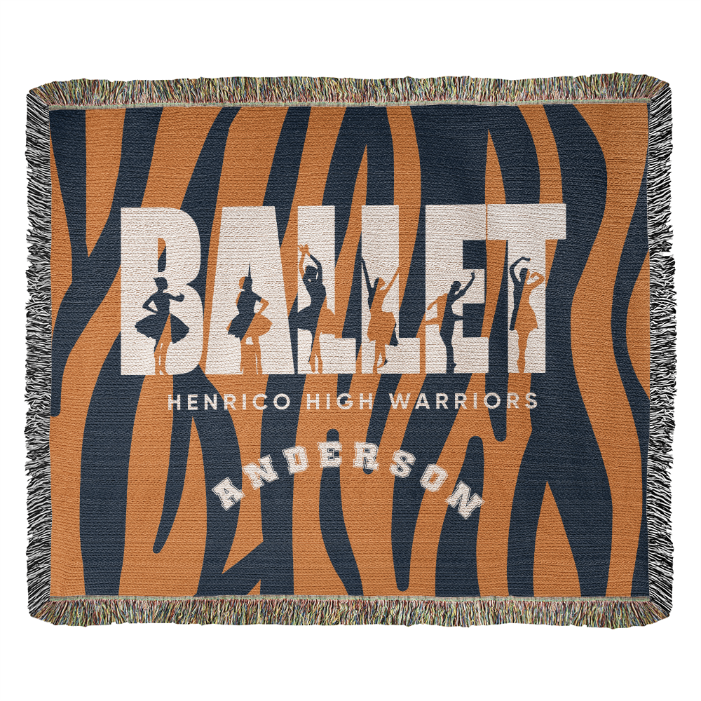 Personalized Ballet Woven Blanket Throw – Custom Dancer Gift