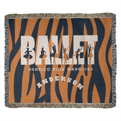 Personalized Ballet Woven Blanket Throw – Custom Dancer Gift