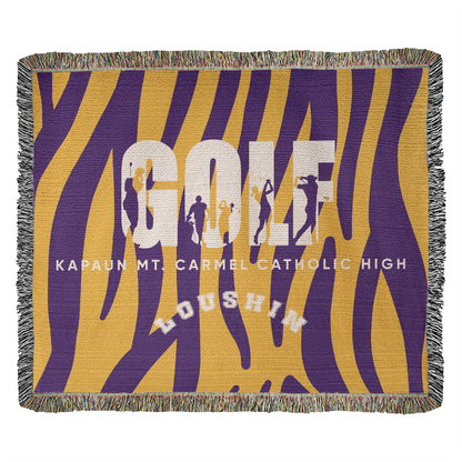 Personalized Golf Woven Blanket Throw – Custom Golfer Gift