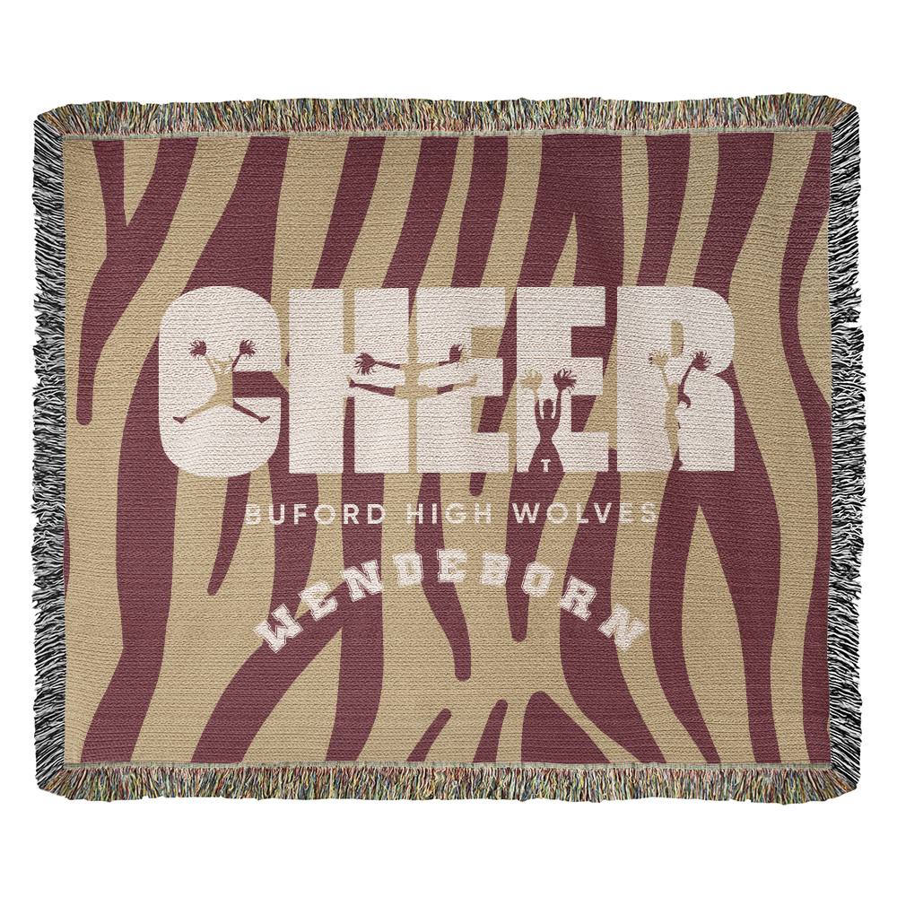 Personalized Cheer Team Woven Blanket Throw – Custom Cheerleader Gift