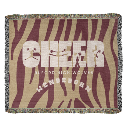 Personalized Cheer Team Woven Blanket Throw – Custom Cheerleader Gift