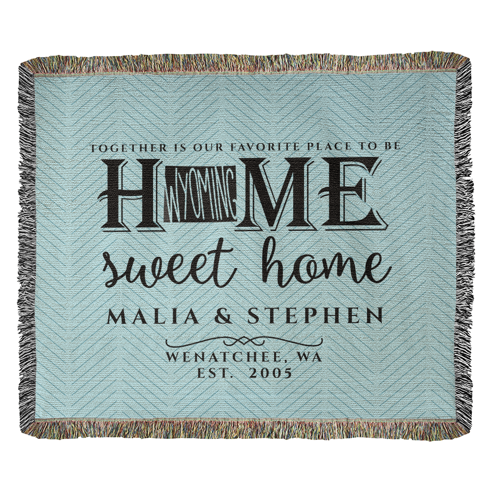 Personalized Washington State Woven Blanket – Custom Home Throw for Couples