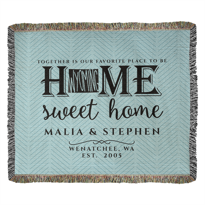 Personalized Washington State Woven Blanket – Custom Home Throw for Couples