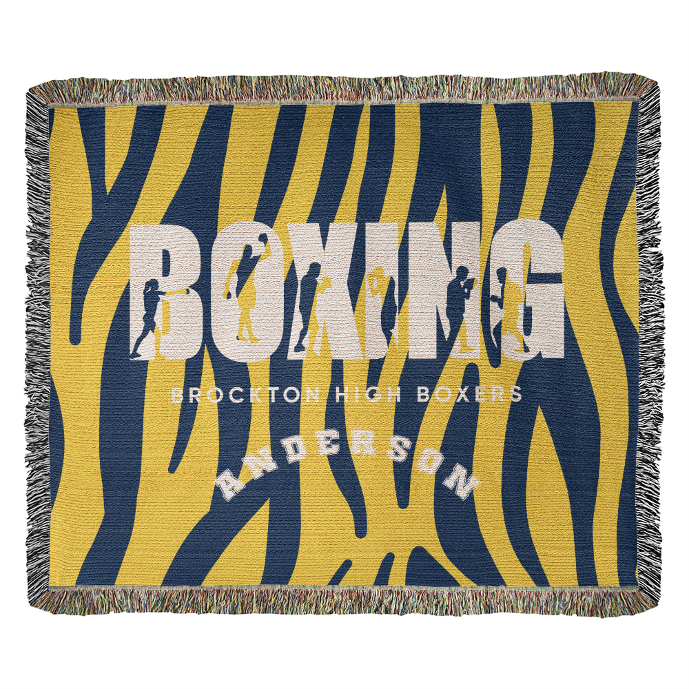 Personalized Boxing Woven Blanket Throw – Custom Boxer Gift