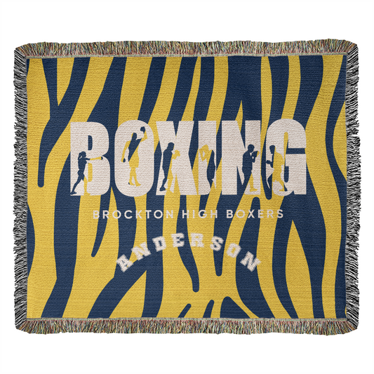 Personalized Boxing Woven Blanket Throw – Custom Boxer Gift