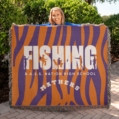 Personalized Fishing Woven Blanket Throw – Custom Outdoor Fisherman Gift