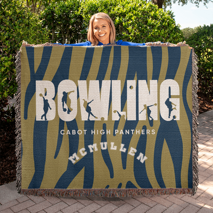 Personalized Bowling Woven Blanket Throw – Custom Bowler Gift