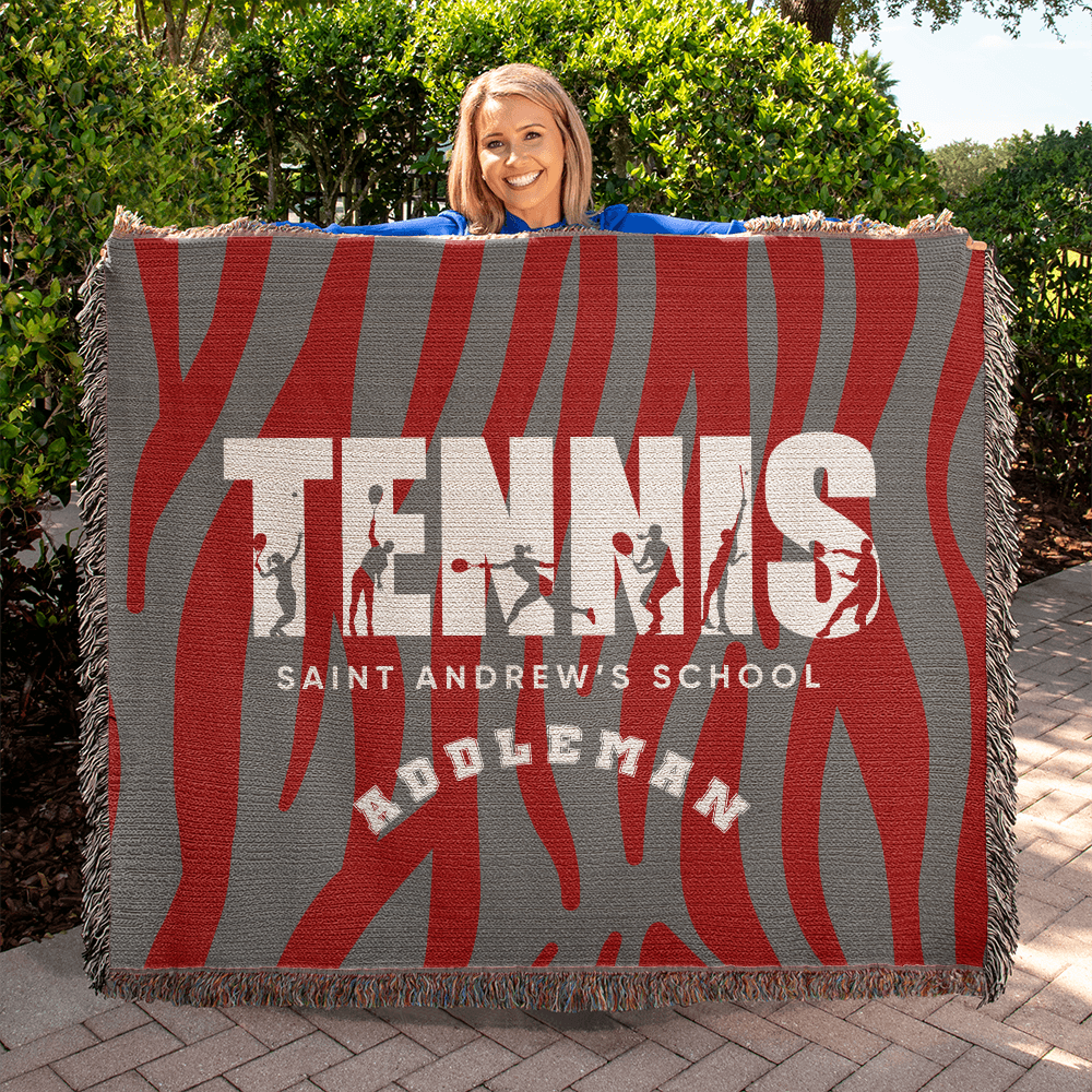 Personalized Tennis Woven Blanket Throw – Custom Athlete Gift