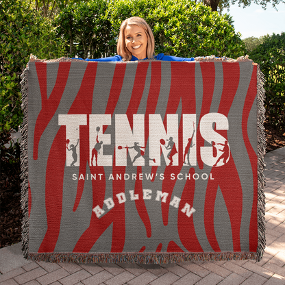 Personalized Tennis Woven Blanket Throw – Custom Athlete Gift