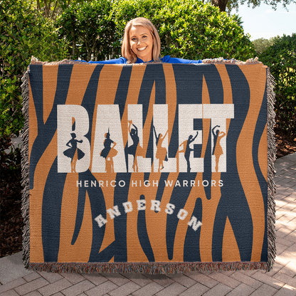 Personalized Ballet Woven Blanket Throw – Custom Dancer Gift
