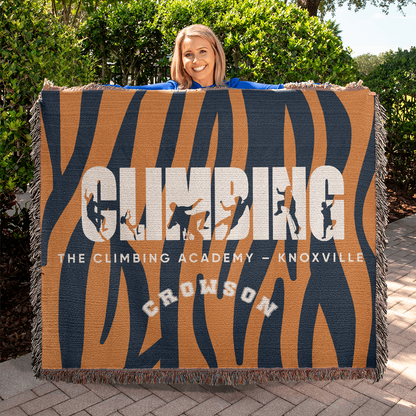 Personalized Climbing Woven Blanket Throw – Custom Rock Climber Gift