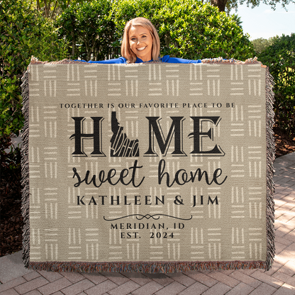 Personalized Idaho Woven Blanket – Custom Home State Throw with Name & Location