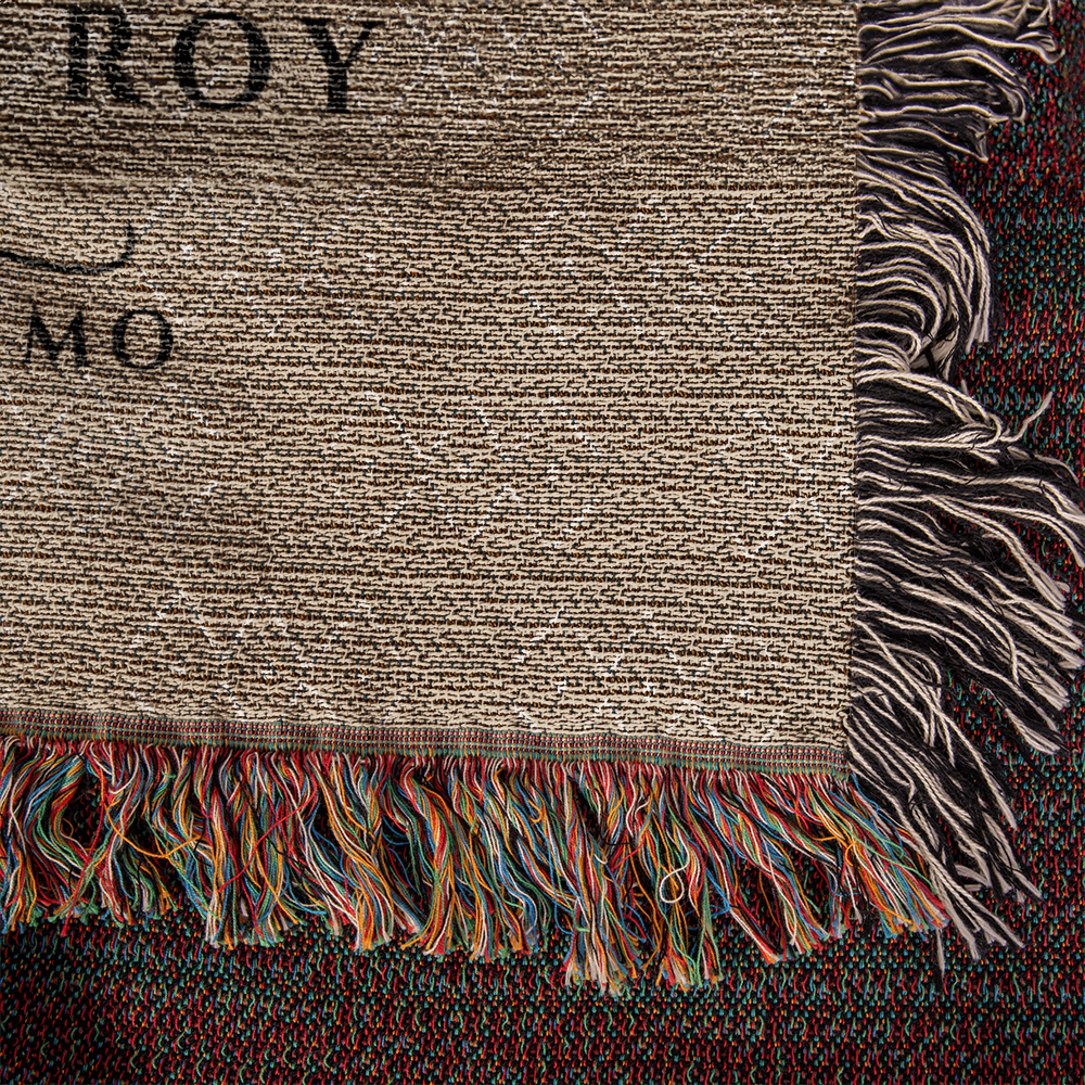 Personalized Missouri Woven Blanket – Custom Cotton Throw with Names, City & Date