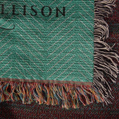 Personalized Wyoming State Woven Blanket – Custom Throw for Couples