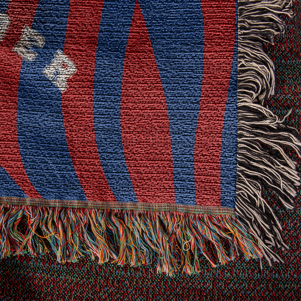 Personalized Skiing Woven Blanket Throw – Custom Skier Gift