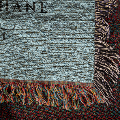 Personalized Montana Woven Blanket – Custom Cotton Throw with Names, City & Date