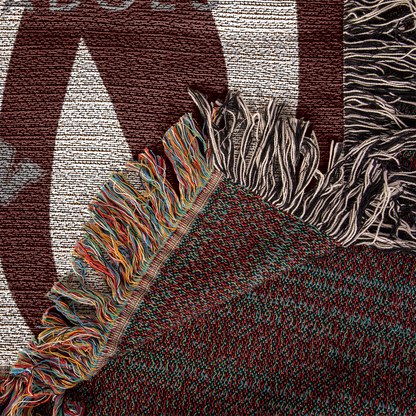 Personalized Lacrosse Player Woven Blanket Throw – Custom Athlete Gift