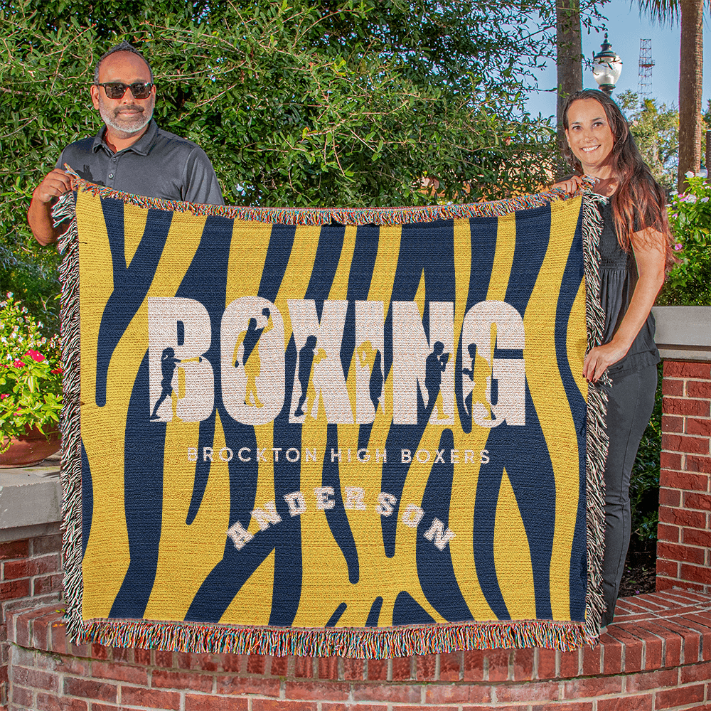 Personalized Boxing Woven Blanket Throw – Custom Boxer Gift