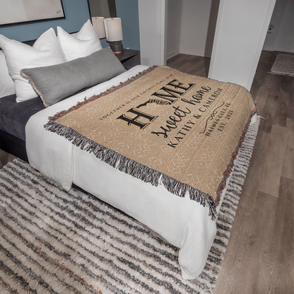 Personalized Florida Woven Blanket – Custom Home State Throw with Name & Location