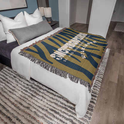 Personalized Snowboarding Woven Blanket Throw – Custom Snowboarder Gift