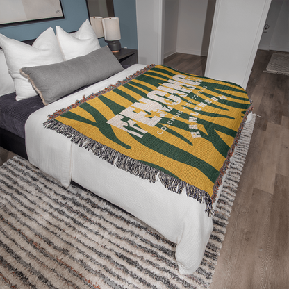 Personalized Fencing Woven Blanket Throw – Custom Fencer Athlete Gift
