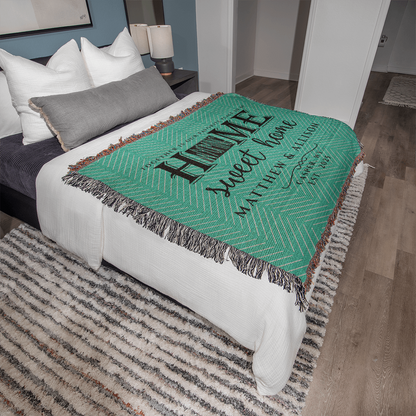 Personalized Wyoming State Woven Blanket – Custom Throw for Couples