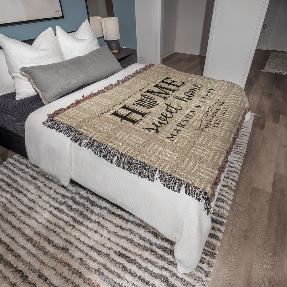 Personalized Ohio State Woven Blanket – Custom Home Gift for Couples