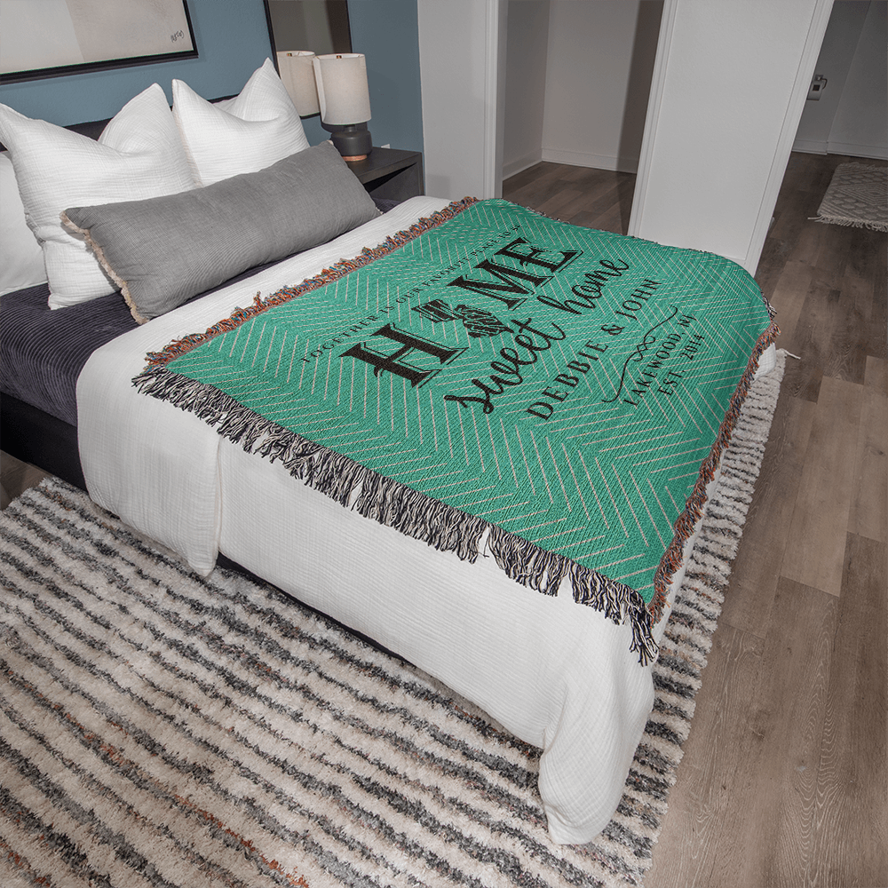Personalized New Jersey State Woven Blanket – Custom Home Gift for Couples