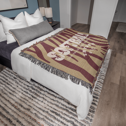 Personalized Softball Player Woven Blanket Throw – Custom Athlete Gift