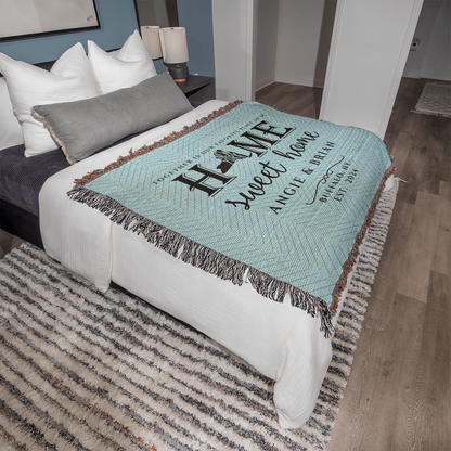 Personalized New York State Woven Blanket – Custom Home Gift for Couples