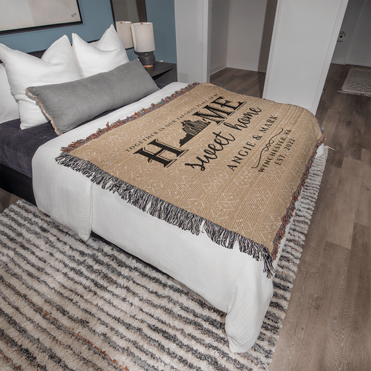 Personalized Virginia State Woven Blanket – Custom Home Throw for Couples