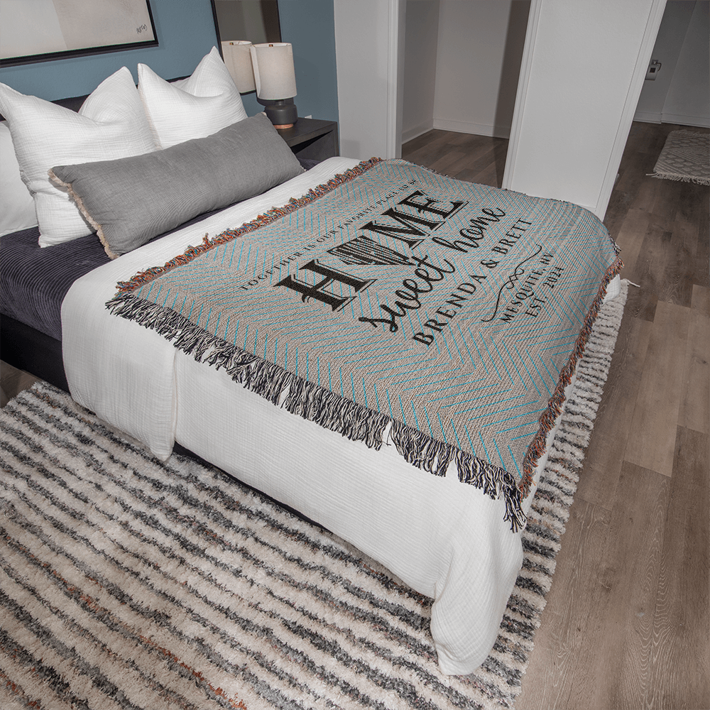 Personalized Nevada State Woven Blanket – Custom Home Gift for Couples